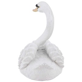 01 02 015 Figurine Decor, Landscape Gardening Decoration Floating Resin Simulation Swan Pond Landscape Figurine Animal Model Decoration White Swan Figurine for Garden