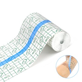 Waterproof Bandages,Tattoo Aftercare Bandage Tape,Second Skin Tattoo Cover Up,Adhesive Bandages for Wounds Swimming Shower,1 Roll 3.9lnch×5.4Yard Transparent Film Dressing Bandages Patches for Skin