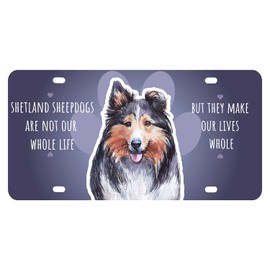 Sheltie Shetland Sheepdog Watercolor Mini Metal License Plate 4.75 x 2.25 inch