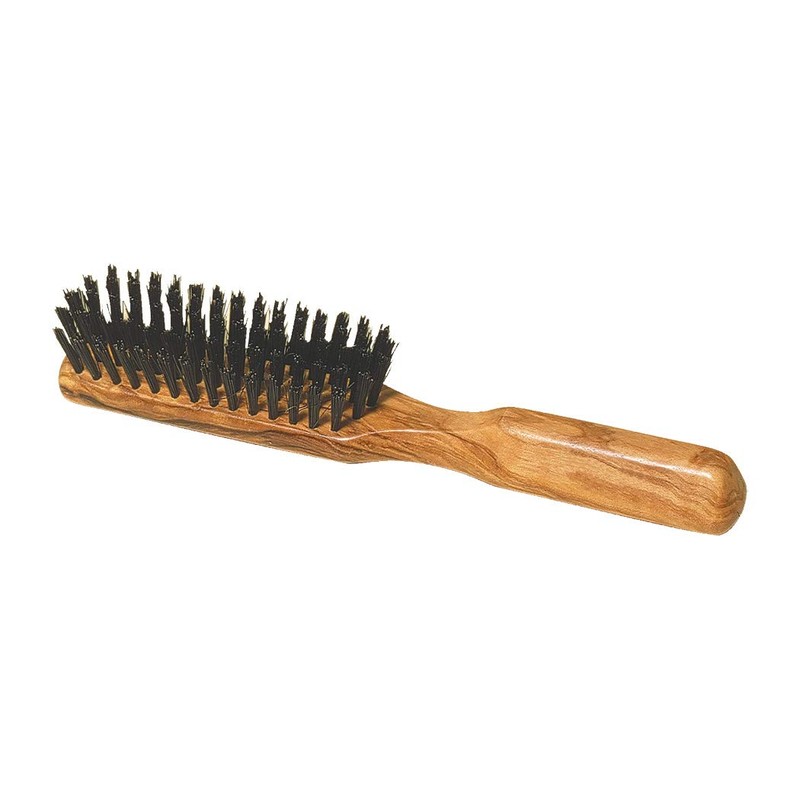 Redecker Wild Boar Bristle Hairbrush with Waxed Olive Wood Handle,