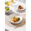 FOBENTA Embossed Ceramic Pasta Bowls, 42 oz Bowl Plates Set,9-Inch