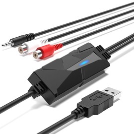 DigitalLife USB 2.0 Audio Capture Card Grabber - Dual RCA / 3.5mm Input Option, Audio Capture Device for Music Enthusiasts, Content Creators & Educators, Compatible with Windows, macOS, Linux