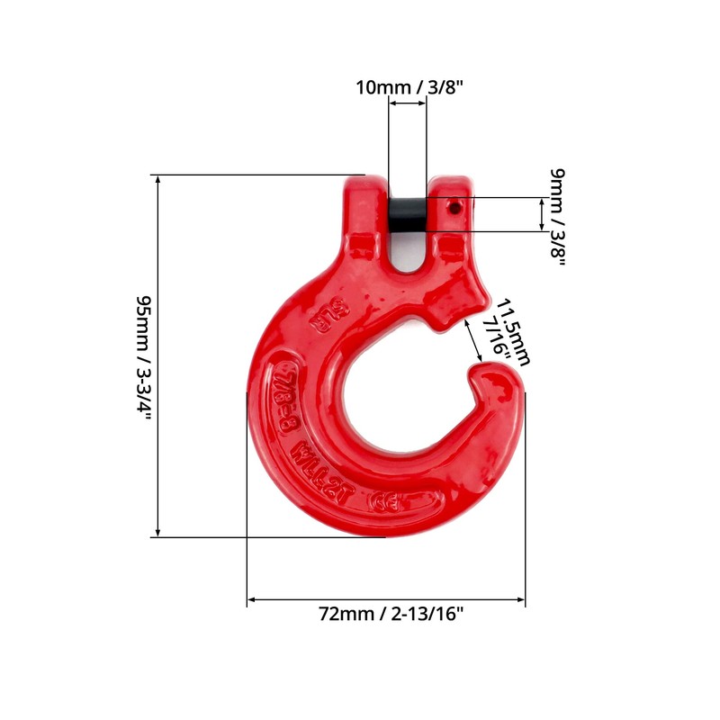 QWORK Chain Hook, 2 Pack 5/16" Logging Chain Choker Hook,