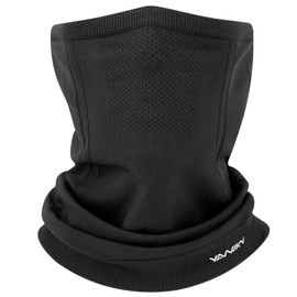 YANIKY Tube Scarf Men's Neck Warmer Neckerchief Winter Loop Scarf Women Breathable Elastic Face Mask Windproof Ski Mask Multifunctional Scarf for Sports Bicycle Motorcycle Skiing, black