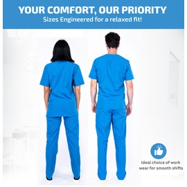 Unisex Scrubs Uniforms Set- Medical Uniforms & Scrubs, Soft And Comfortable Fit Nurse Scrubs, Breathable Fabric, Multiple Pockets, Elastic Waist, Lightweight Professional Work Wear Clothing