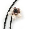 Avalaya Shell Butterfly and Freshwater Pearl Flower Flex Wire Choker