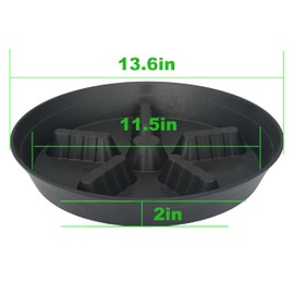 Feyvdzv 4 Pack Plant Saucer 14 inch, Plastic Plant Saucers for Indoors, Raised Middle Plant Trays for Pots, Water Tray for Plants, Plant Stand Water Catcher Tray, Pot Saucers for Plants