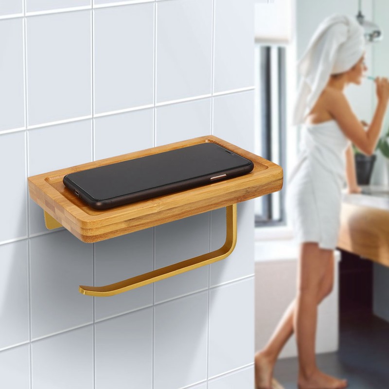 Wall Mounted Paper Towel Holder Tissue Roll Paper Rack Organizer