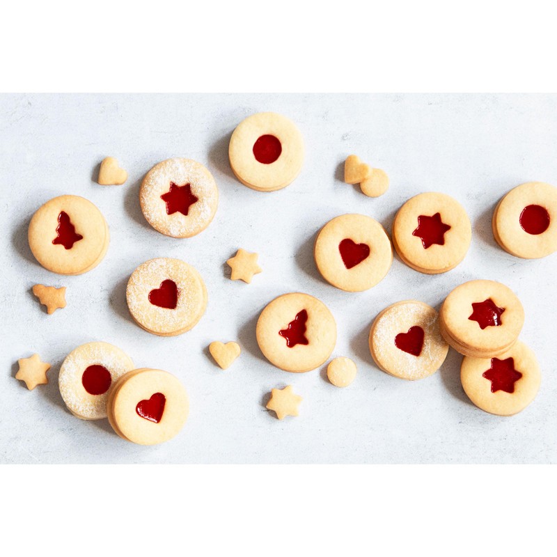 Städter 5-Piece Linzer Cookie Cutter Set Spitzbub Stainless Steel Diameter