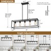 Yusist 5-Light Dining Room Light Fixture,Black Farmhouse Kitchen Island Lighting,Rustic
