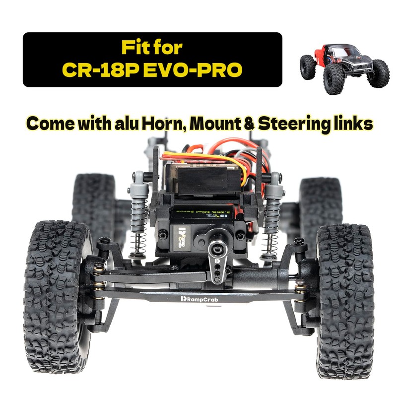 RampCrab Micro 2.6KG Servo with Steering Links, Servo Mount Bracket