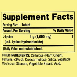 Spring Valley L-Lysine 1000mg 100 Tablets, llysine Supplement for Immune Support Set with Basket Goods Store