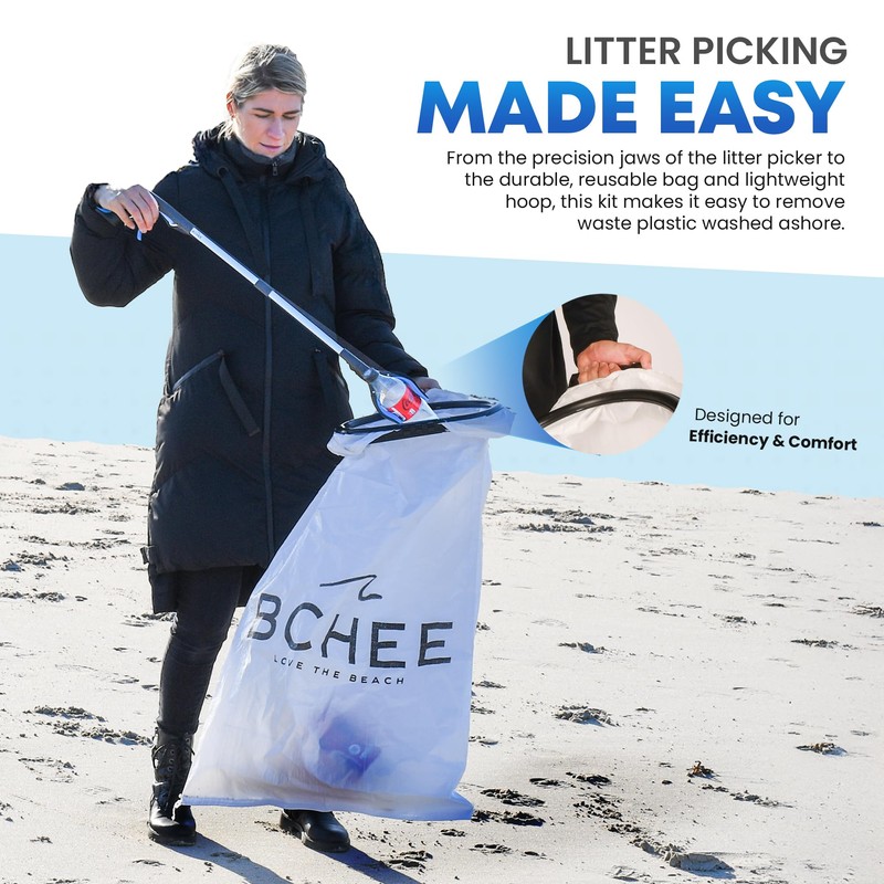BCHEE Litter Picking Beach Clean Kit | 4-Piece Set |