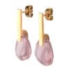 LuckyLy Aretes Mujer con Cristal Rosa, Acero Inoxidable con Baño