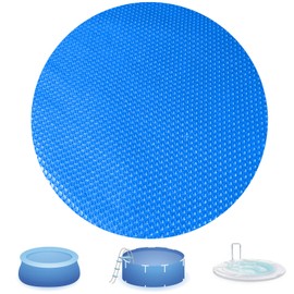 KETNET 12 Ft Bubble Solar Pool Covers Blankets for Round Inground Above Ground Circular Swimming Pool Hot Tub Spa Solar Floating Thermal Covers Blanket Mat (12 Foot)