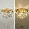 Gopmmy Round Crystal Lamp Chandelier,Modern Gold G9 Ceiling Mount Fixture