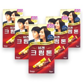 Gray Hair Stylish Dye for Gray Hair Bigen Cream Tone 6G Natural Brown 40g x 5 / 새치머리 흰머리 멋내기 염색 비겐크림톤 6G 자연갈색 40g x 5개