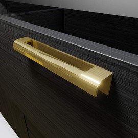 HRX Self-Adhesive Edge Fingerpull Door Handle - Easy to Install Screwless Peel and Stick on Glass, Wood, Metal, Plastic - Sliding Doors Knob for Kitchen Fronts, Drawers & Dressers Panels - 2 Pack