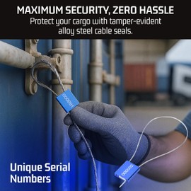 Bolt Dropper High Security Cable Tags Seals - Metal Container Seals with Steel Wire Numbered Tags - Metal Wire Identification Tamper Seal - Heavy Duty Lock Ties with Number - 100pcs