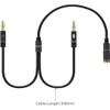 Headphone Mic Splitter 3.5mm Jack Audio Mic Braided Adapter Aux