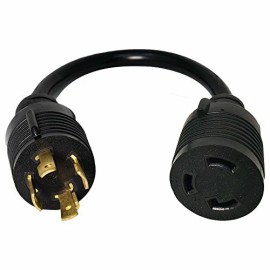 Iron Box NEMA L14-30P to L6-30R Power Cord Plug Adapter - 30A, 10 AWG, 250V, #IBX-4489 - 1 ft