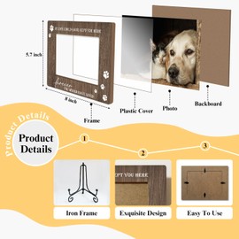 AWDSTN Wooden Photo Frame Pet Memorial Gifts Dog Lovers Gifts for Women, Wooden Photo Frame with Iron Stand for Tabletop or Desktop Display, Home Table Decoration (4x6 Horizontal Photo) - 27