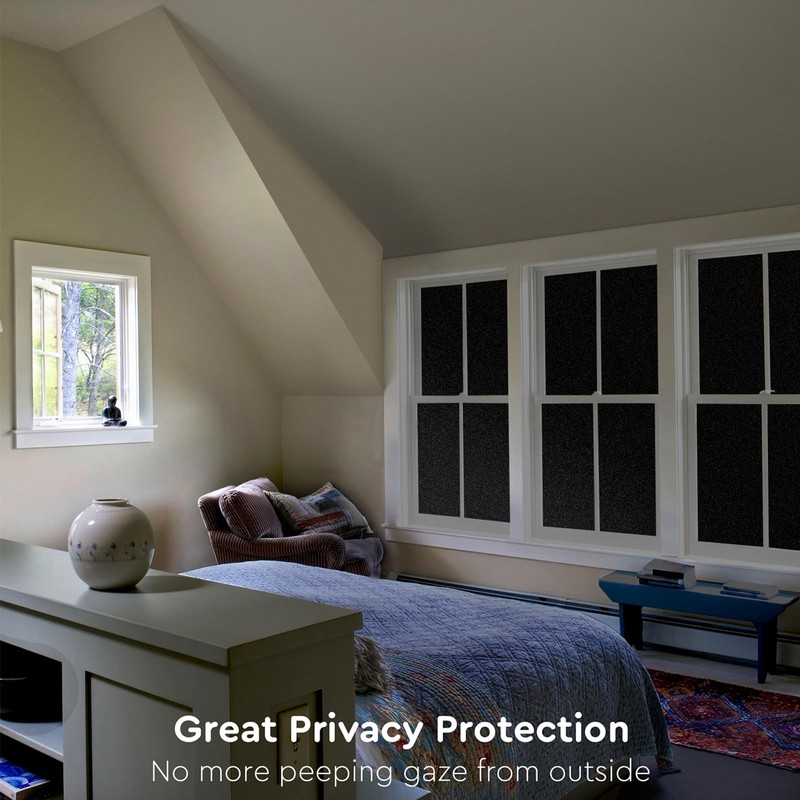 Kromapolis Blackout Window Privacy Film Total Light Blocking Room Darkening