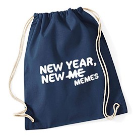 Hippowarehouse New Year New Memes Drawstring Cotton School Gym Bag 37cm x 46cm, 12 litres