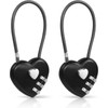 2 Pack Combination Lock, 3 Digit Heart Shaped Padlock for