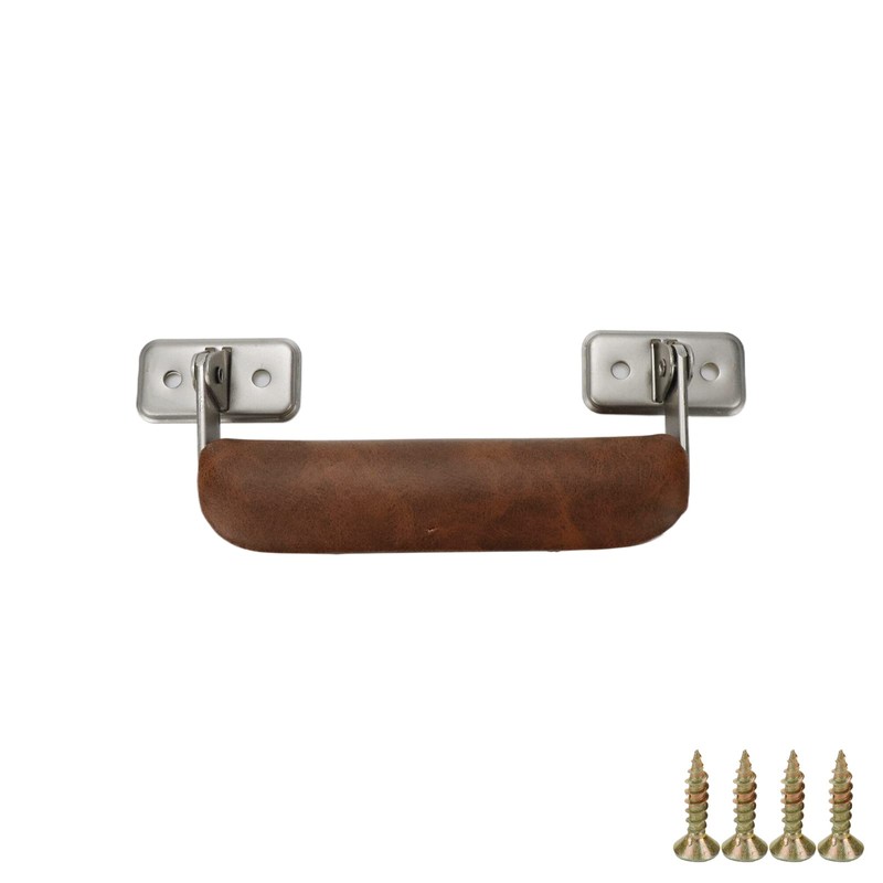 UTALIND 2 Pack Metal Luggage Handles Vintage Leather Handle 110mm