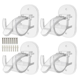 MyyYiTar 4 Packs Upgrade Large No Drill Heavy Duty Curtain Rod Holder Hangers - Self Adhesive Curtain Rod Hooks for Bathroom Kitchen Home and Apartment，Transparent