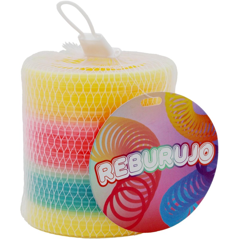 Reburujo - Juguete Resorte Gusano Slinky Toy Plastico Arcoiris (Multicolor)