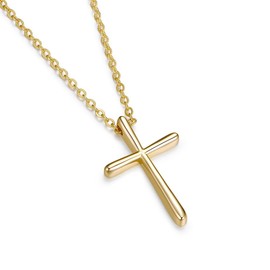 GAVU 925 Sterling Silver Necklace with Cross Pendant Charm Chain Prayer Chain for Women, Sterling Silver, No Gemstone