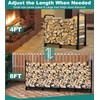 Fandature 8Ft Firewood Rack Adjustable Fireplace Wood Holder For Outdoor