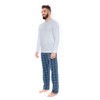 Mens Long Sleeve Pyjamas Set Cotton Rich Top Brushed Fleece