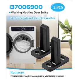 2 Pcs 137006900 Washing Machine Door Strike Fits For Frigidaire Electrolux Washer,Washer Door Latch Replaces 137137300,137137900,7137006900,1483114,AP4374572,PS2350462