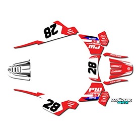 Kalair GFX Graphics Kit for Yamaha PW 50 (1980-2023) FACTORY Series Red 09 Mil - Dirt bike Custom Racing Graphics Decals Stickers Kit, no-plastics