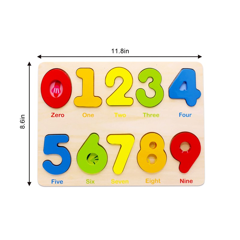 Toddler Puzzles for kids age 2-4 years old-Wooden Learning Number
