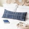 BlissBlush Dark Blue Boho Lumbar Throw Pillow Cover 14X36, Decorative