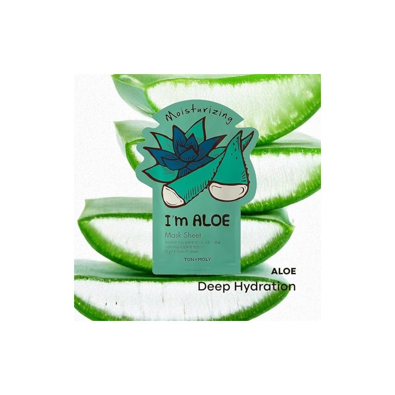 TONYMOLY I'm Real hoja de máscara, Aloe, Verde aloe, Único