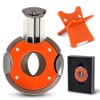 KEENSUN Round G10 V-Cut Cigar Cutter (Orange),60 Ring Gauge, Ergonomic
