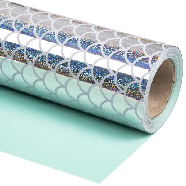 WRAPAHOLIC Reversible Wrapping Paper - Mini Roll - 17 Inch