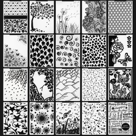 Mumufy 20 Pcs Embossing Folders for Card Making Embossing Machine Template DIY Plastic Embossing Stencil Paper Card Decorating Mold for Scrapbook Photo Album DIY Craft, 5.8 x 3.9 Inch(Classic)