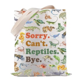 PWHAOO Funny Reptiles Tote Bag Sorry Can't Reptiles Bye Tote Bag Herpetology Tote Bag Reptiles Lover Gift, Reptiles Bye Tote