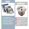 QruiLanTu 3-1/2 ‘’ Square Kitchen Sink Drain Assembly Kit 304