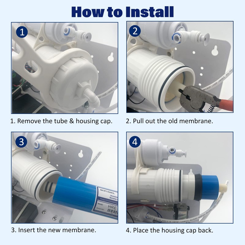 MOPUEHEL 600 GPD RO Membrane with Reverse Osmosis Membrane Housing