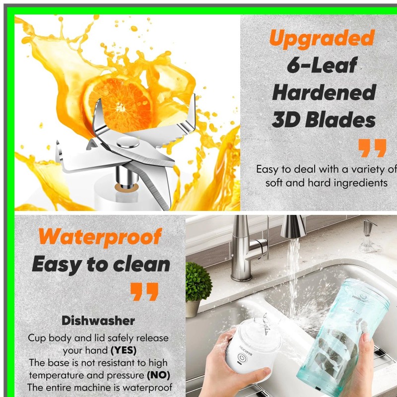 MODAIS BlendMate Portable USB-C Rechargeable Smoothie Maker