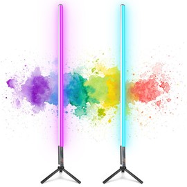 2 Pack 4ft Portable Battery Powered Tube Light 120cm Handheld LED Tube Lights with Tripods, 500 Vivid Effects, for DJ Lighting, Dance Club and Photography, Light Painting, YouTube, Night Bar, Party
