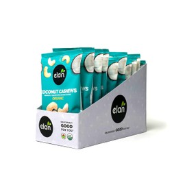 Elan Organic Coconut Cashews Grab & Go, Individually Packaged, 36 g (Pack of 20), On the Go Snack, Non-GMO, Vegan, Gluten-Free, Healthy Snack, All Organic Ingredients