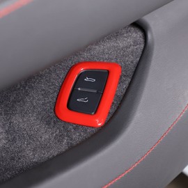 TOYCIDFG Car Door Button Cover Trims Rear Trunk Button Frame for C8 Corvette 2020-2024 Accessories(Sport red)